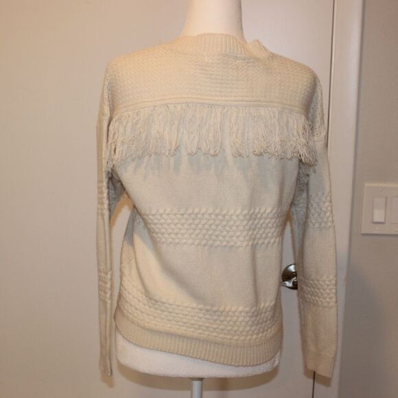 Jack by BB Dakota V -Neck knit Cream Pullover Sweater Boho Women Size XS - Picture 7 of 11